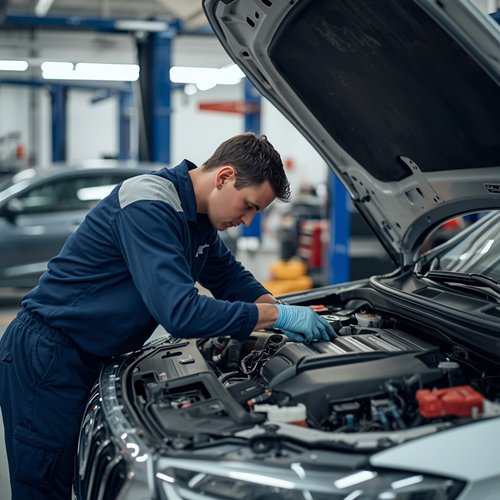General Mechanical - Mechanic working on car engine